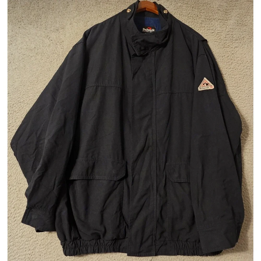 Bulwark FR Flame Resistant Nomex Kevlar Bomber Jacket Navy Blue XXL JNJ8NV2